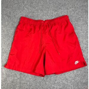 Nike Mens Red Swim Trunks Board Shorts Large